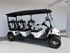 White Evolution Maverick 6 Seater Golf Cart Lithium 001